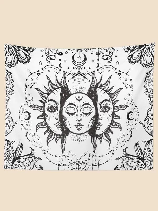 Sun & Moon Pattern Tapestry