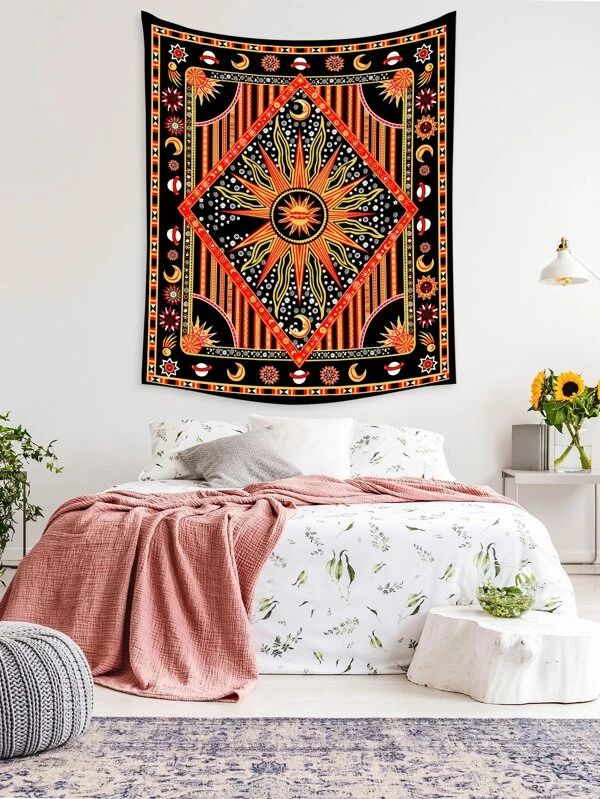 Sun & Moon Vintage Style Tapestry