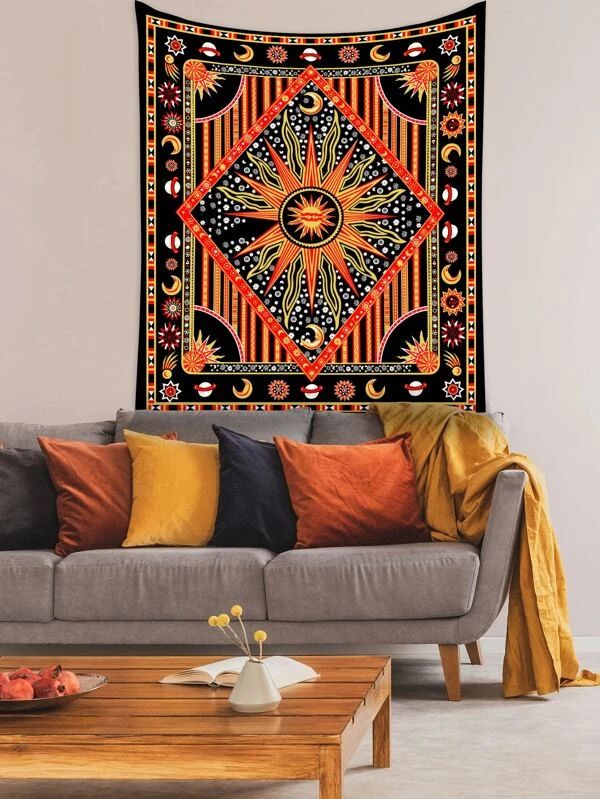 Sun & Moon Vintage Style Tapestry