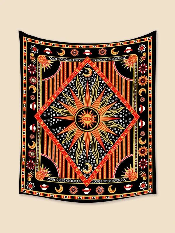 Sun & Moon Vintage Style Tapestry