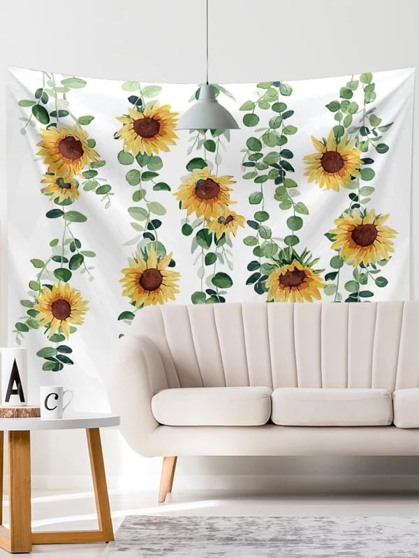 Sunflower Print Tapestry