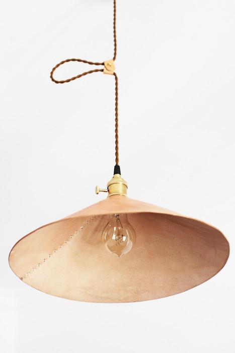 Baxter leather cone pendant light