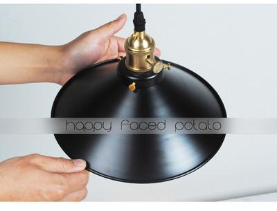 Simple Black Metal Shade Industrial Loft Pendant Light