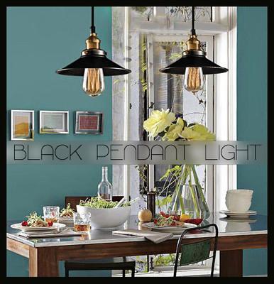 Simple Black Metal Shade Industrial Loft Pendant Light