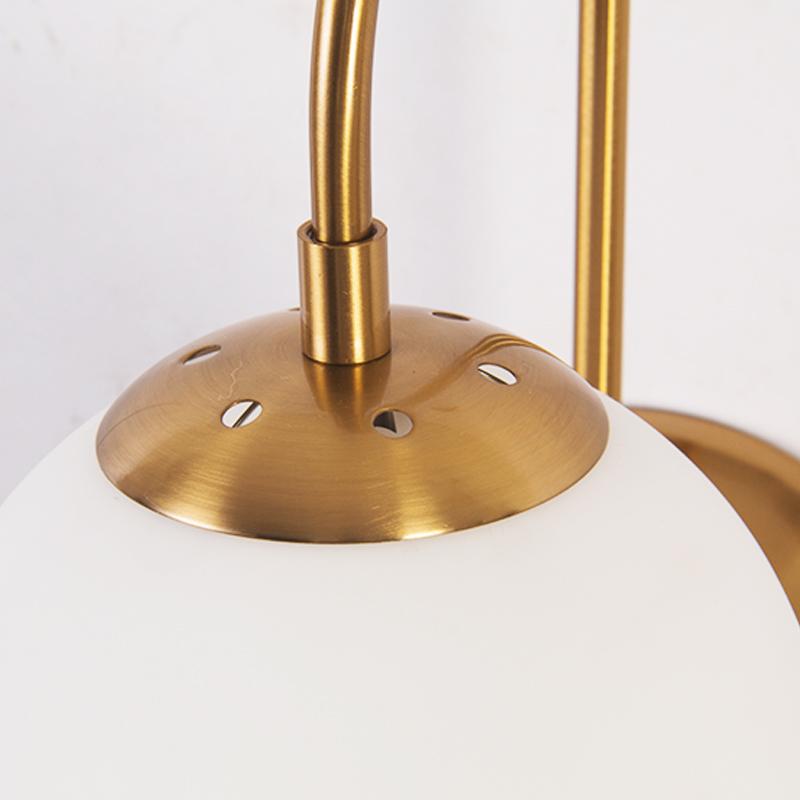 Art deco milk glass ball wall light