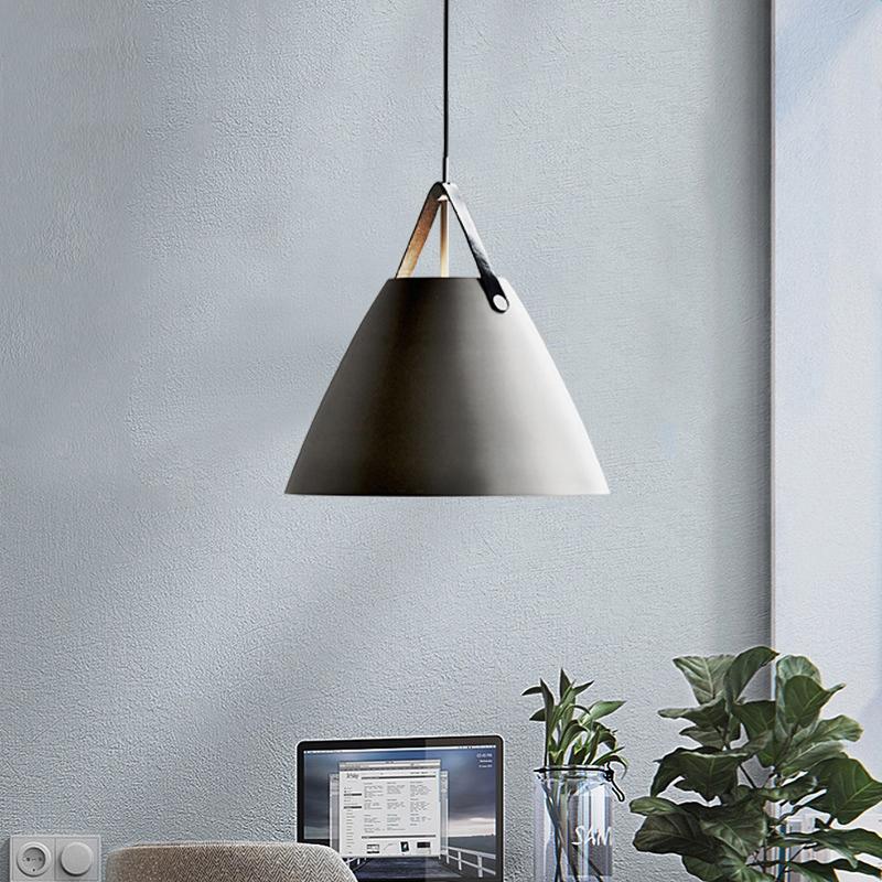 Leather Strap Suspension Minimalist Pendant Ceiling Light