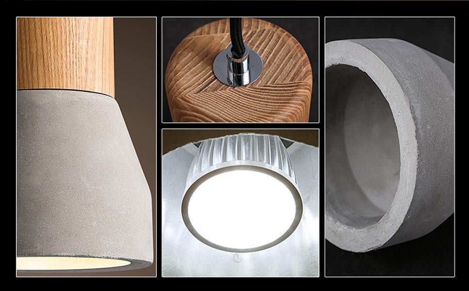 Concrete Wooden Stockholm Minimalist Pendant Light