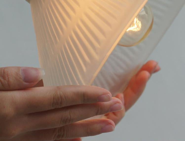 Fluted glass pendant light