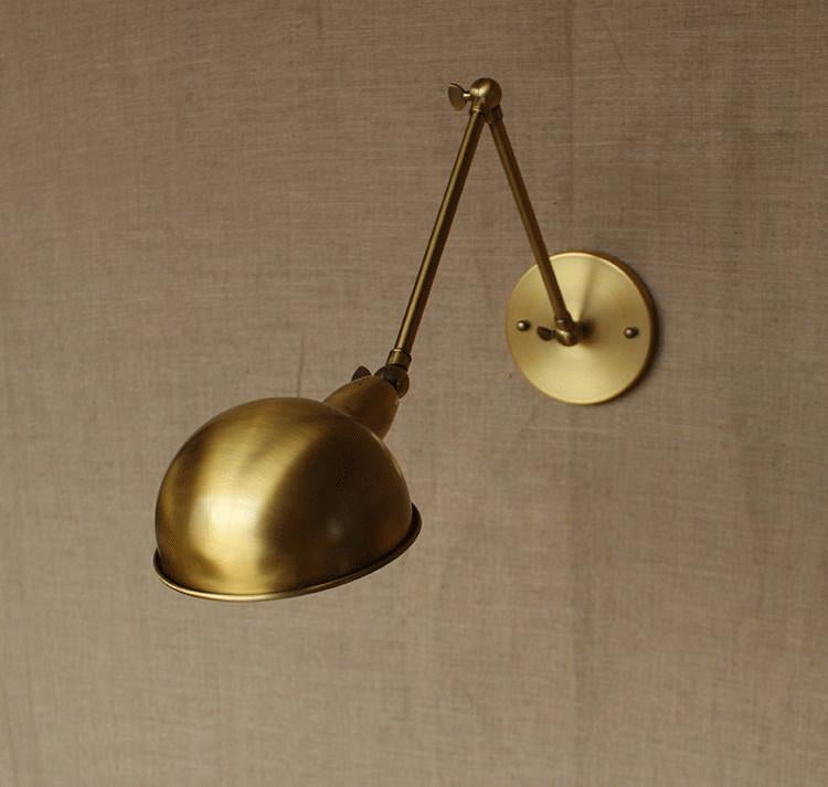 Brass Single Head Shade Industrial Wall Light