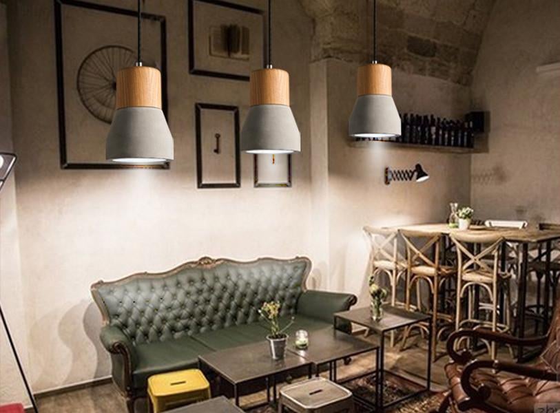 Concrete Wooden Stockholm Minimalist Pendant Light