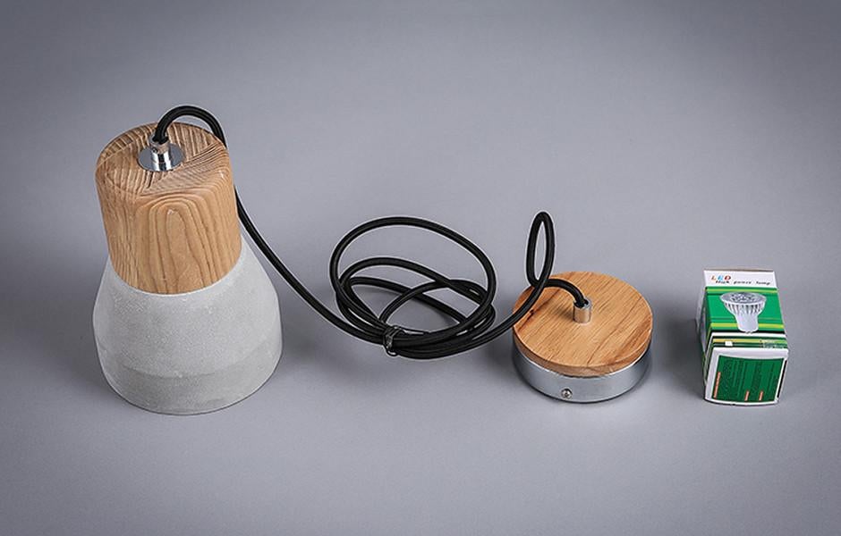 Concrete Wooden Stockholm Minimalist Pendant Light