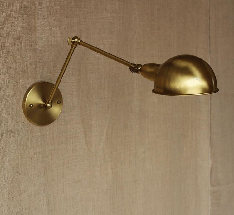 Brass Single Head Shade Industrial Wall Light