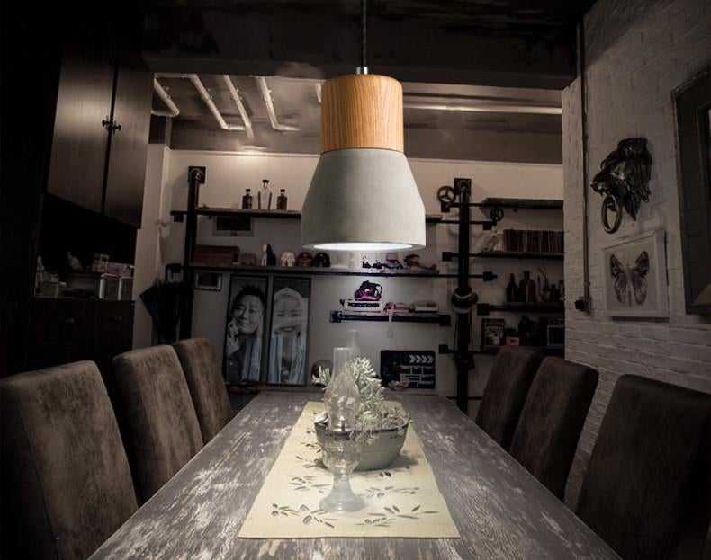 Concrete Wooden Stockholm Minimalist Pendant Light