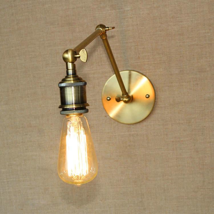 Brass Bare Bulb Industrial Wall Light