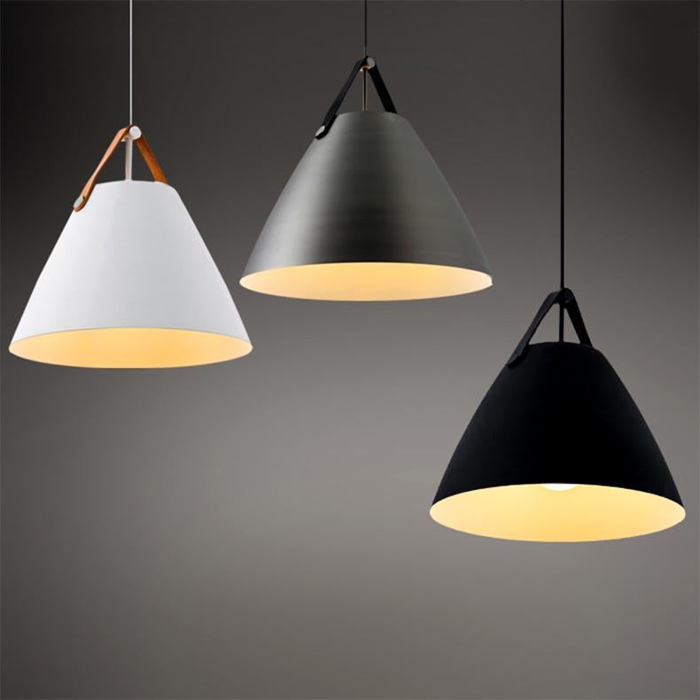 Leather Strap Suspension Minimalist Pendant Ceiling Light