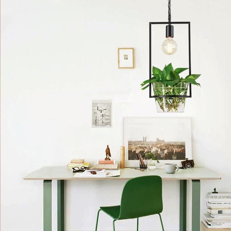 Hanging Plant Box Frame Pendant Light