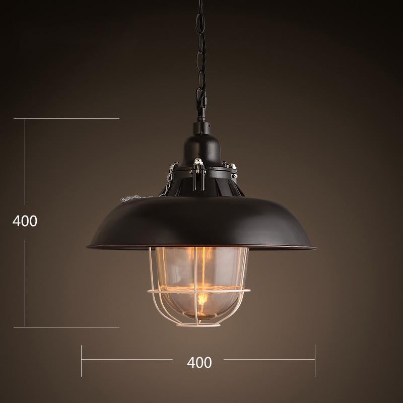 Helmut Glass Shade Industrial Pendant Light (short)