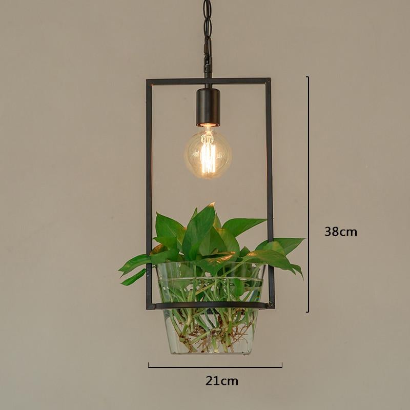 Hanging Plant Box Frame Pendant Light