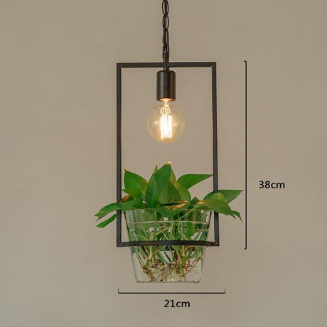 Hanging Plant Box Frame Pendant Light