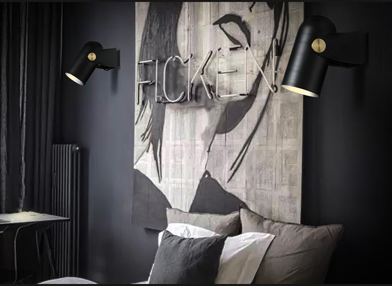 Black Spotlight Minimalist Wall Light