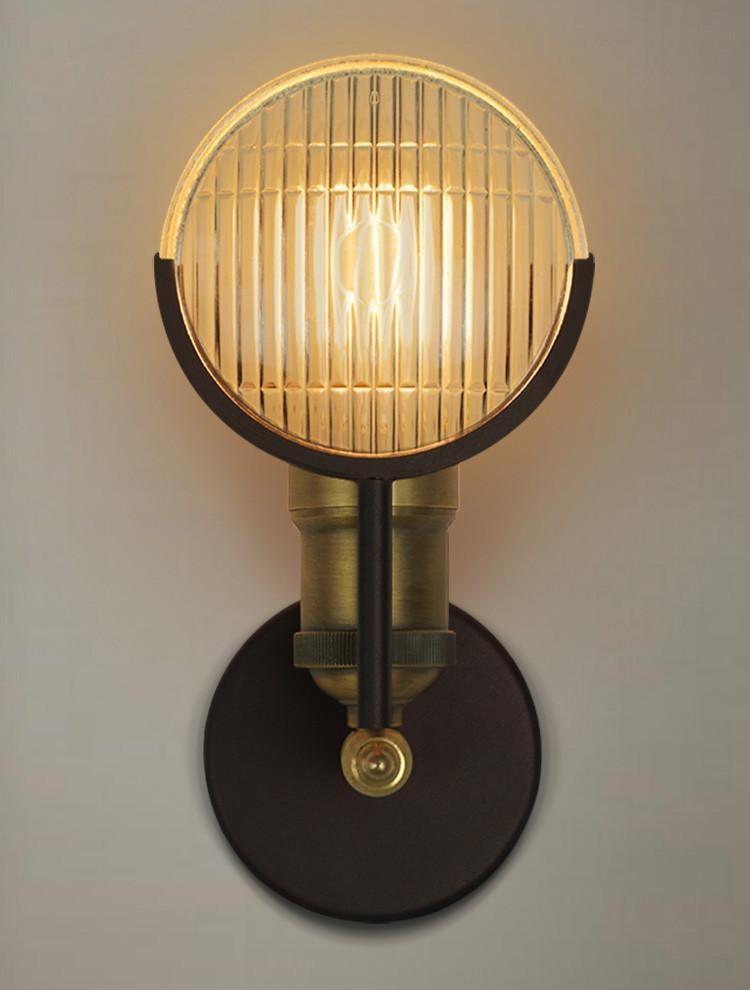 Huberman fresnal lens wall light sconce