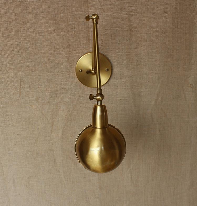Brass Single Head Shade Industrial Wall Light