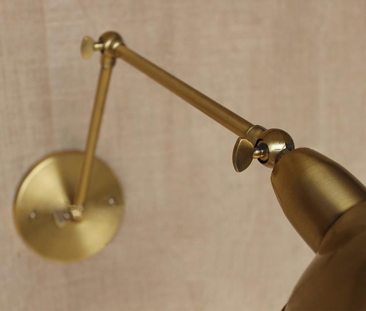 Brass Single Head Shade Industrial Wall Light
