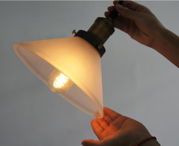 Fluted glass pendant light