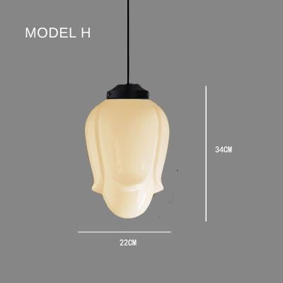 Art Deco Milk Glass Pendant Light