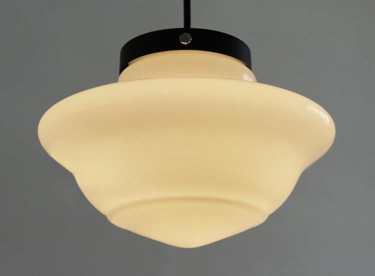 Art Deco Milk Glass Pendant Light