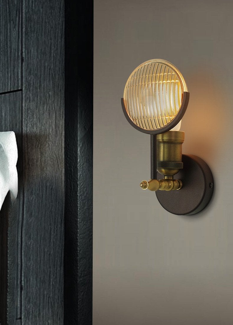 Huberman fresnal lens wall light sconce