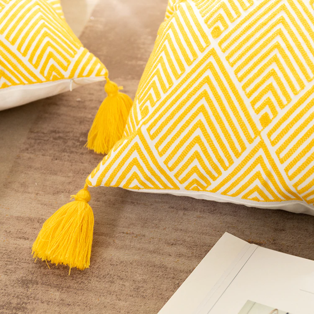 Arlington I Geometric Tassel Pillow Cover