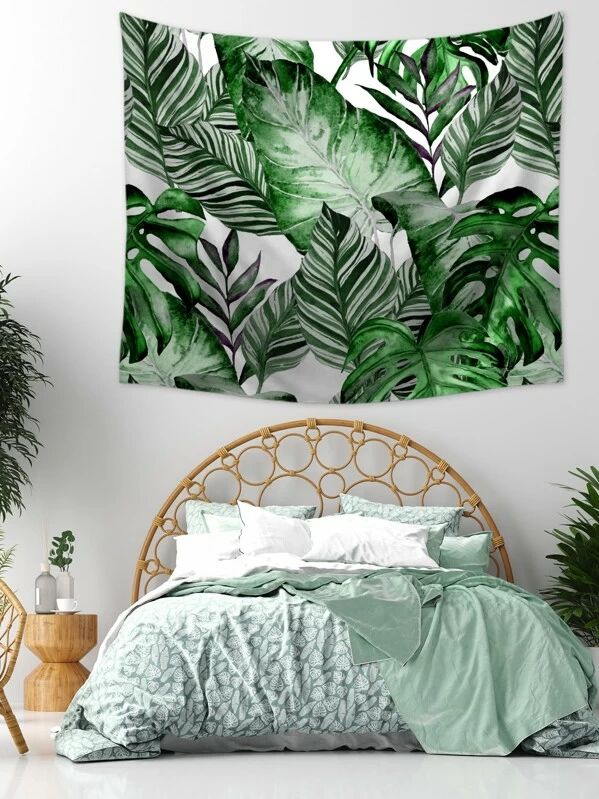 Rainforest Leaf Print Tapestry