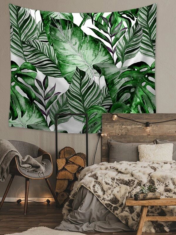Rainforest Leaf Print Tapestry