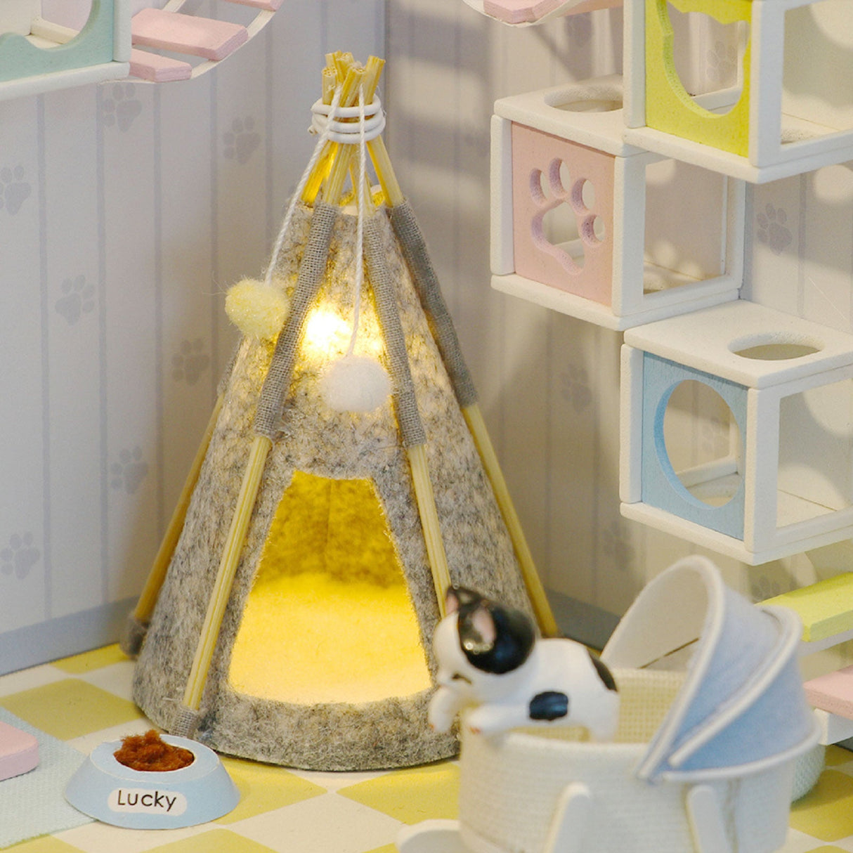 Miniature DIY Doll House, Cat House