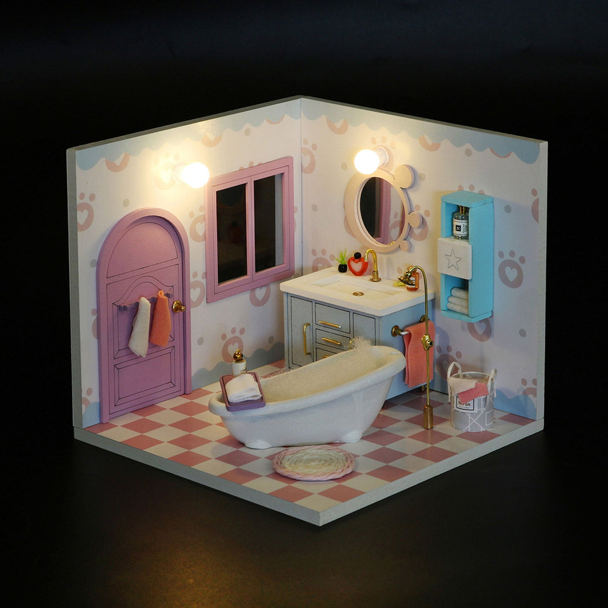 Miniature DIY Doll House, Bathroom