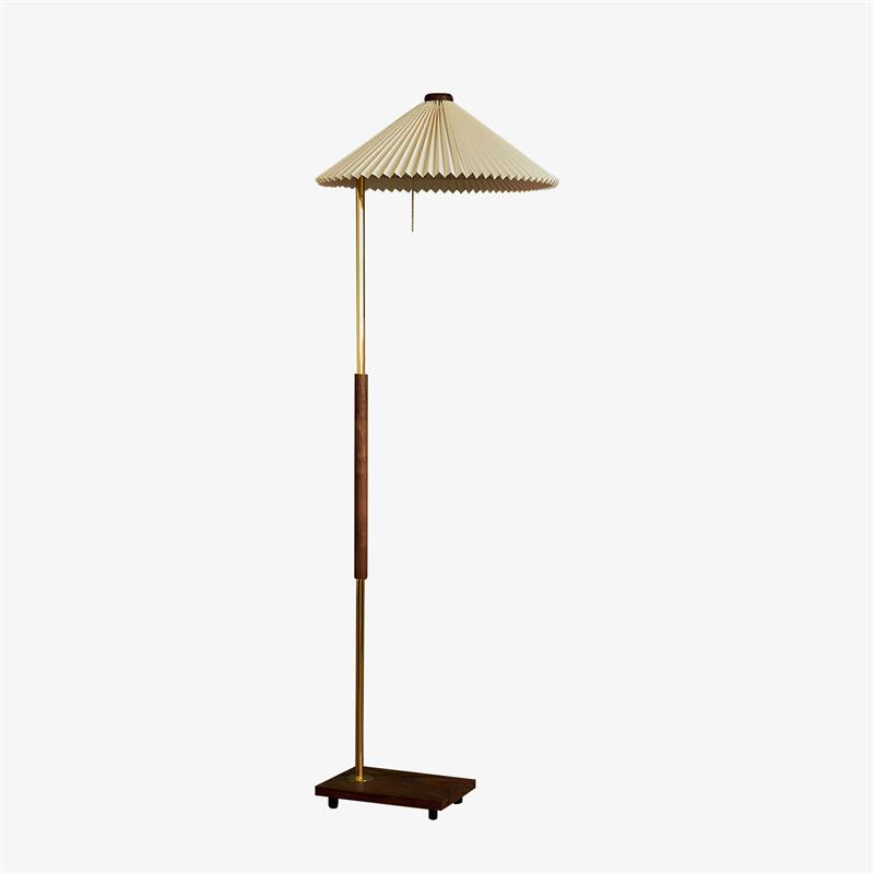 Walnut Brass Floor Lamp