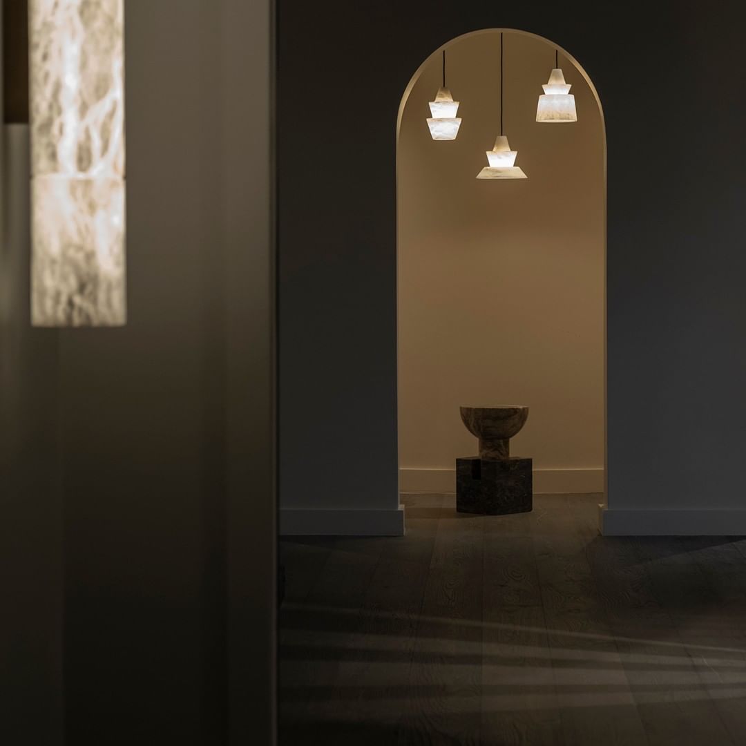 White Alabaster Pendant Light