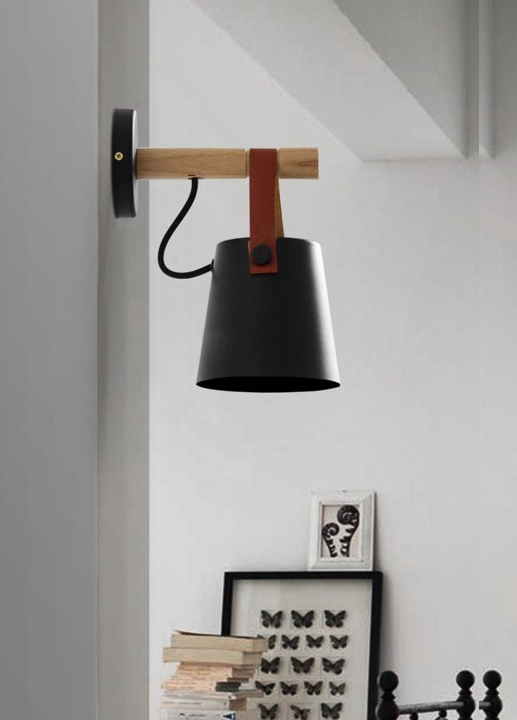 Nordic Style Wooden Hanging Wall Lamp