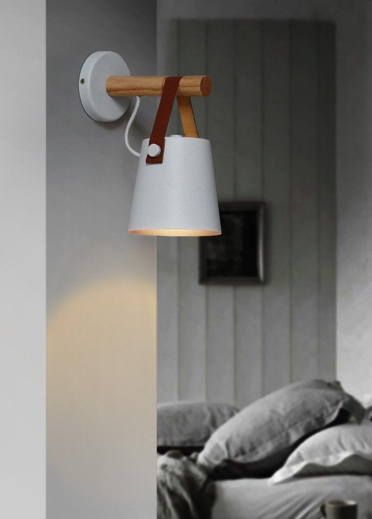 Nordic Style Wooden Hanging Wall Lamp
