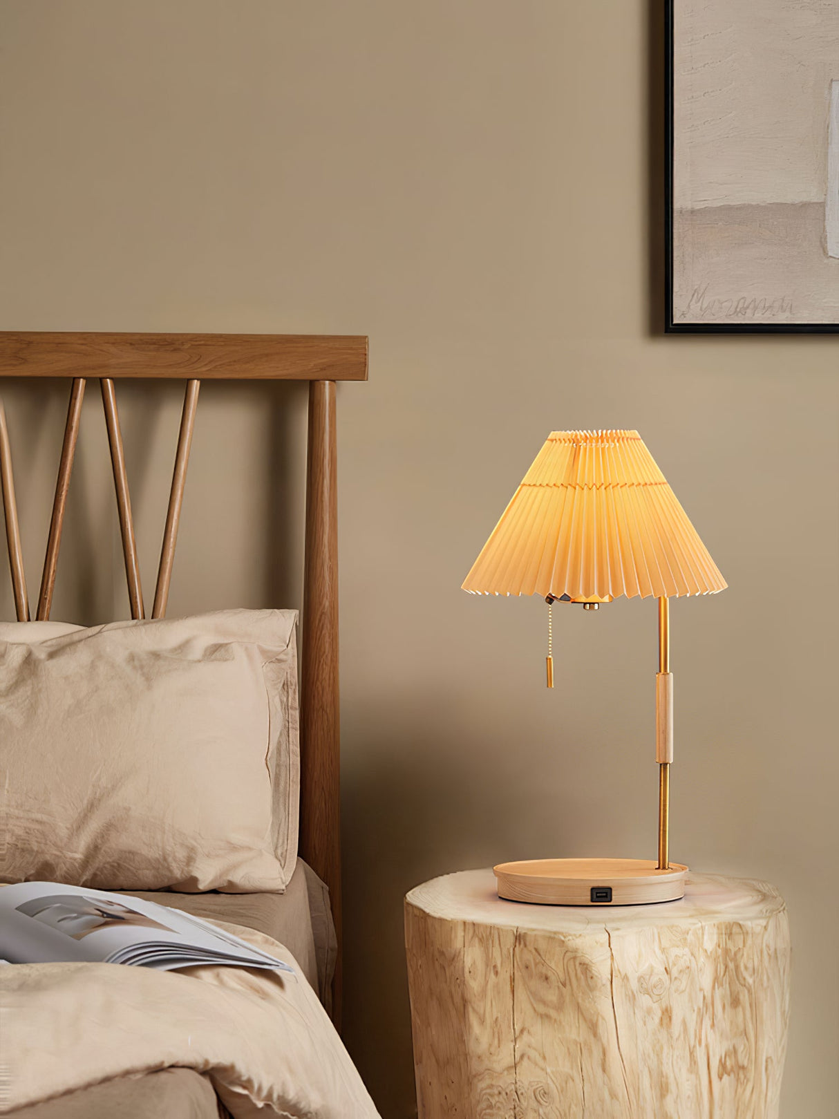 Wooden Retro Table Lamp