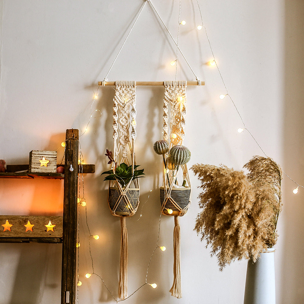 Macrame Woven Flowers Basket