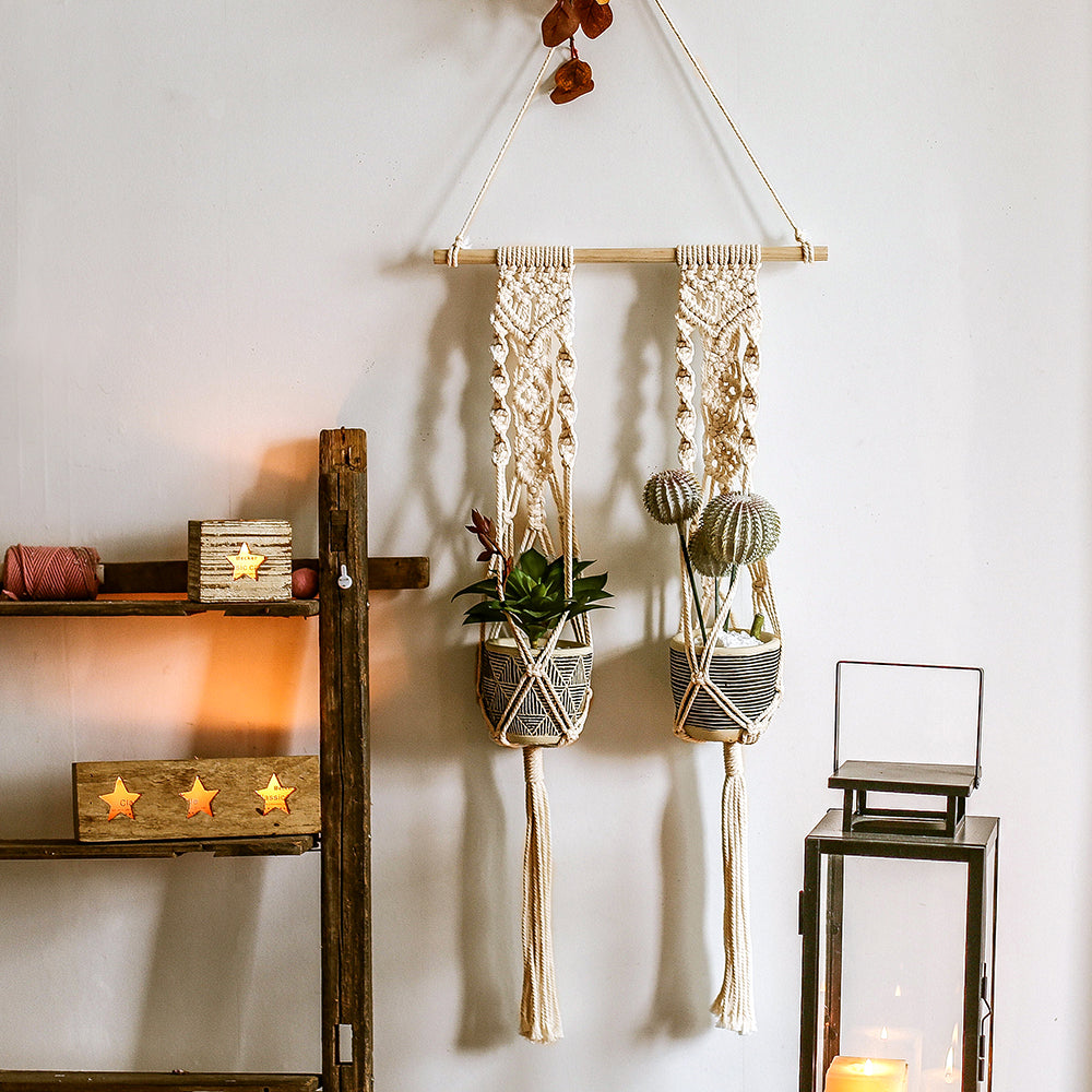 Macrame Woven Flowers Basket