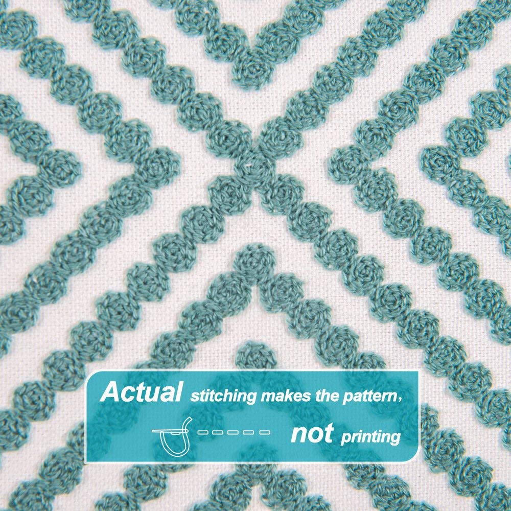 Embroidered Home Decorative Pillow Cover 45X45cm White Gray Pink Canvas Cotton Cushion Cover For Sofa Square Pillow Case