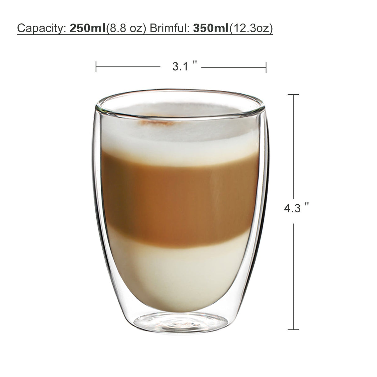 Double Walled Glasses Cups Set
