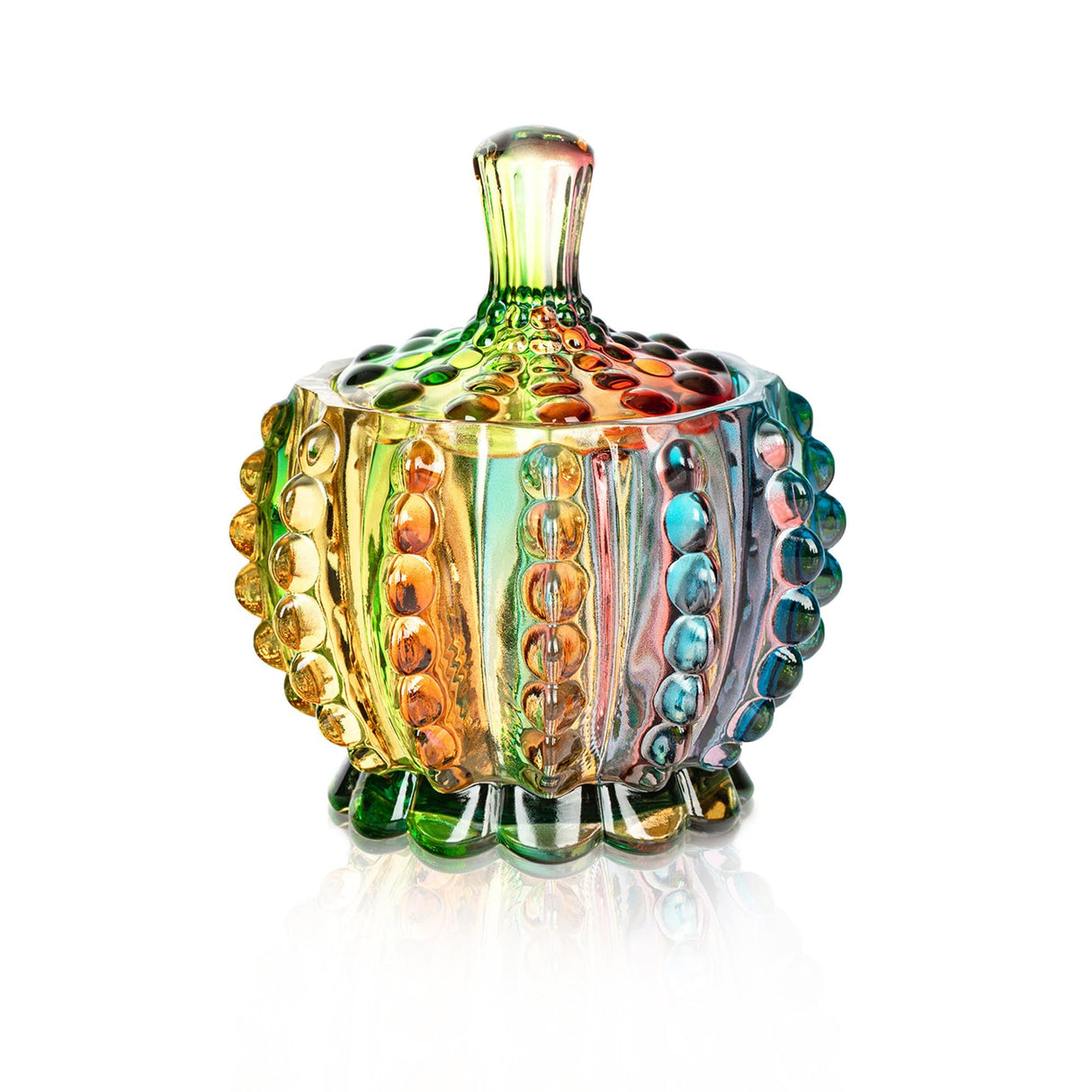 Iridescent Candy Dish with Lid