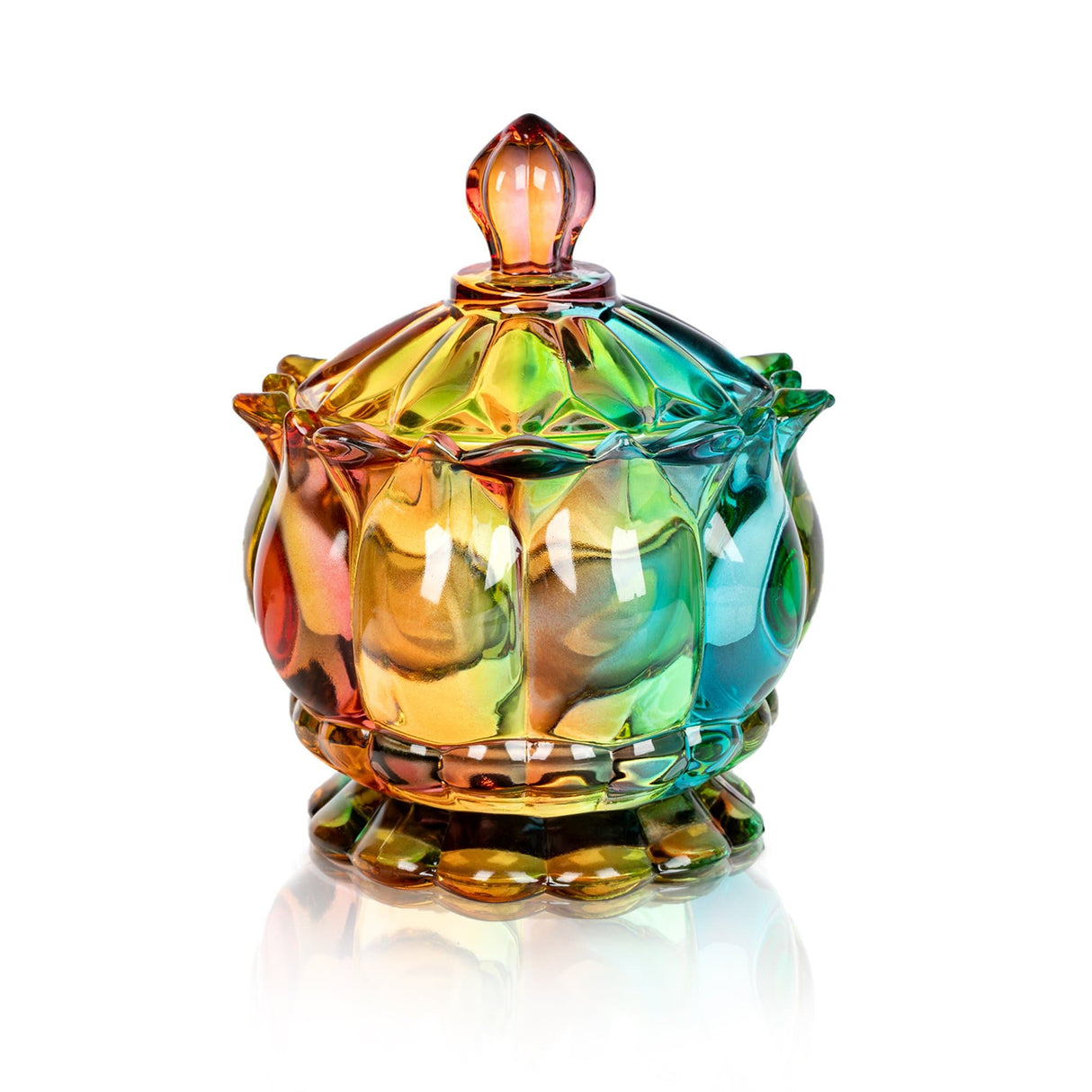 Iridescent Candy Dish with Lid