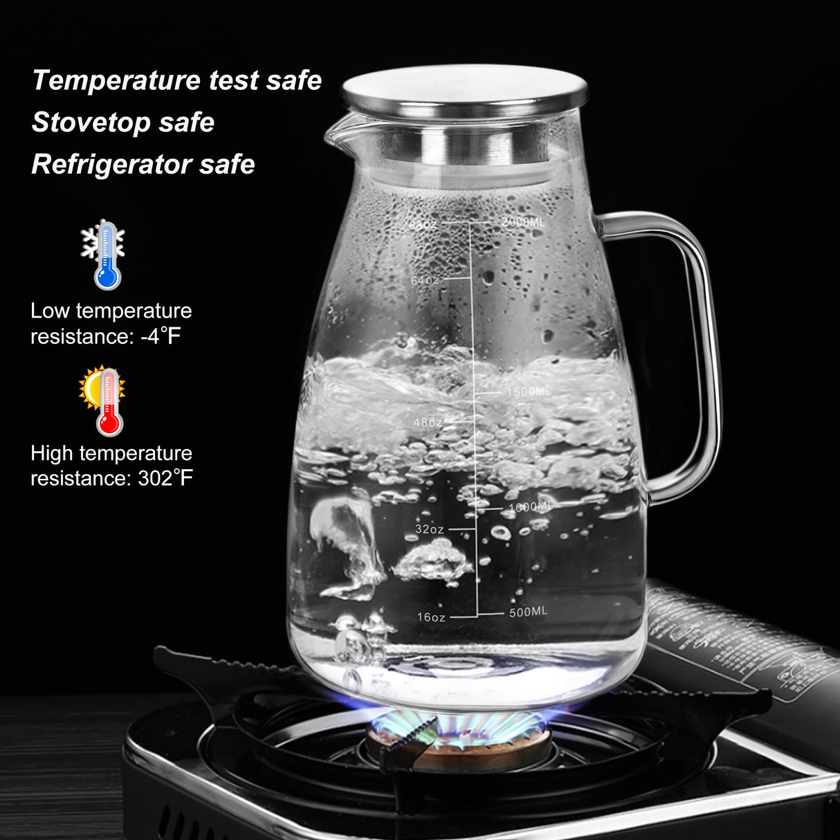 Glass Pitcher with Scale Line