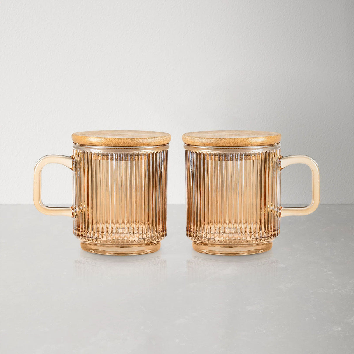 Iridescent Glass Coffee Mugs with Lid