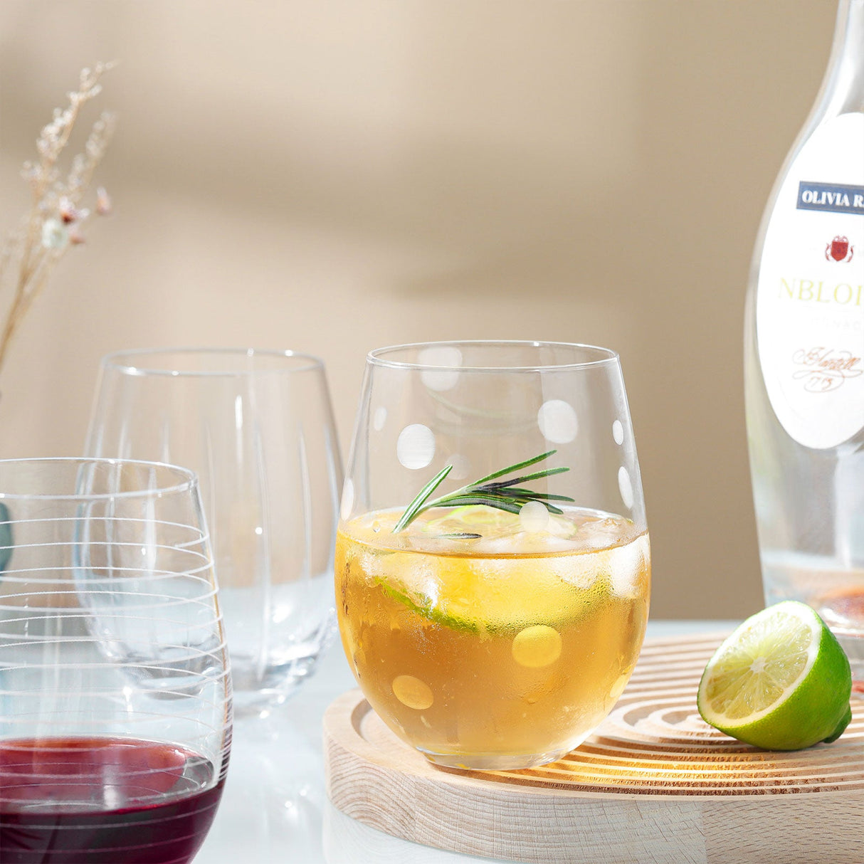 Handmade Stemless Wine Glasses Set